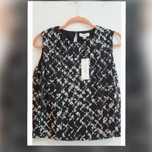 Calvin Klein womens plus blouse shirt top black wh